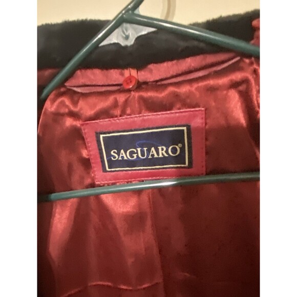 Saguaro Vintage Vibrant Red Leather Jacket Removable Faux Fur Collar Women Large - Picture 5 of 10
